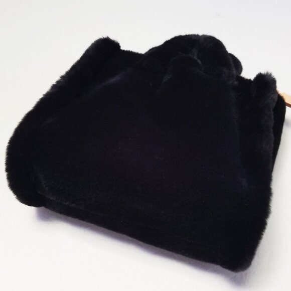 STAND STUDIO Black Lolita Teddy Tote Medium Plush Faux Fur Tote Bag $360 Soft - Picture 12 of 15